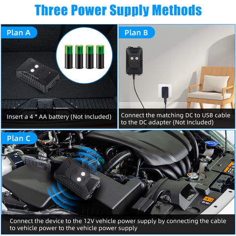 Jahy2Tech DC car power cable for continuous operation from vehicle battery