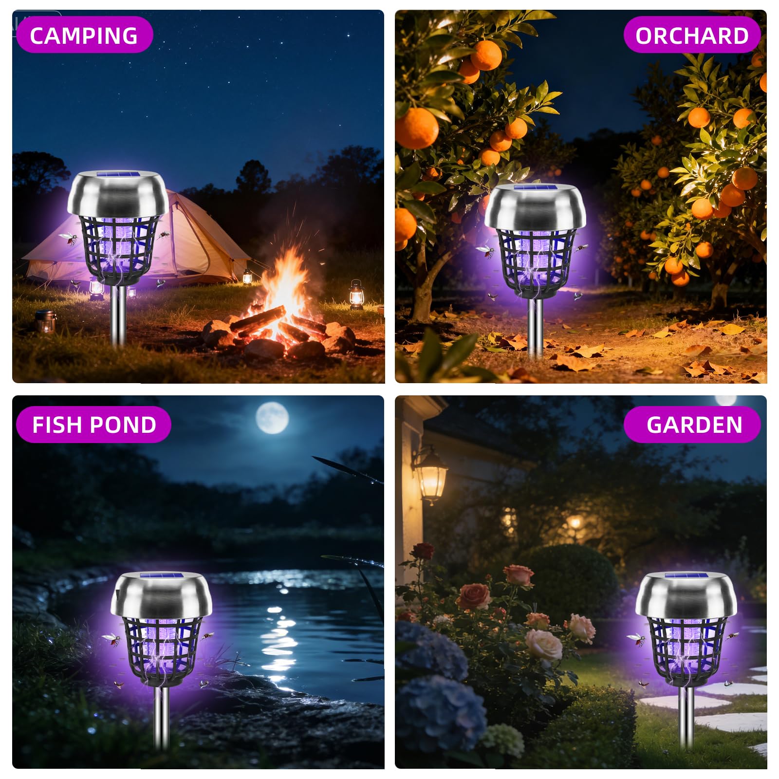 Jahy2Tech easy-stake installation for camping, BBQs, and farmhouses.
