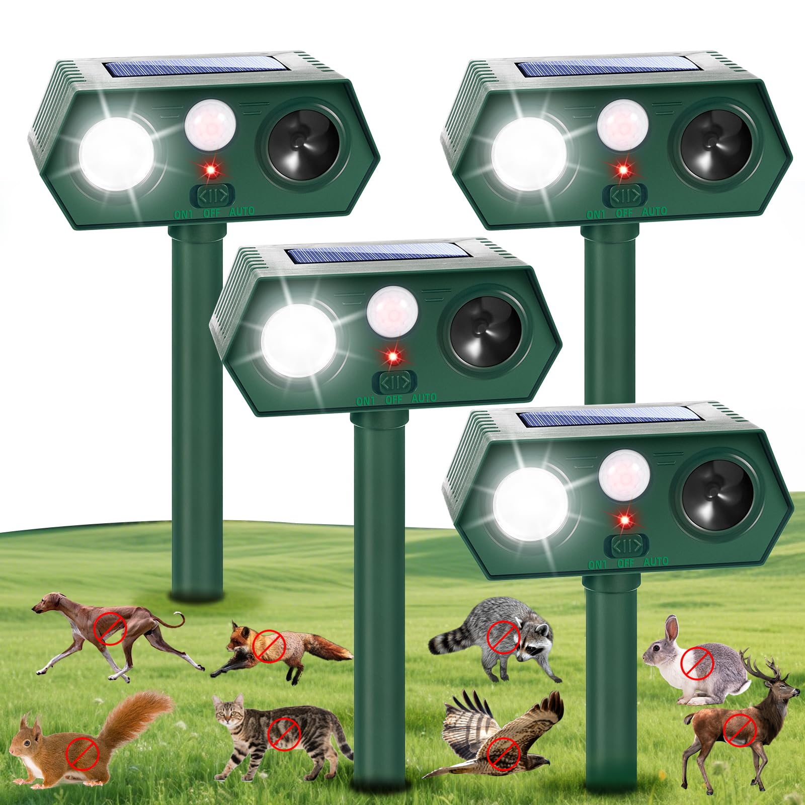 Jahy2Tech Fortress Pro in garden deterring wildlife with humane tech