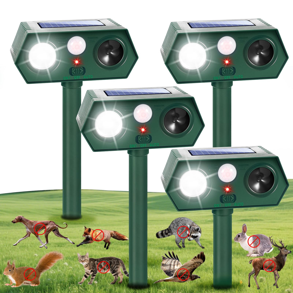 Jahy2Tech Fortress Pro in garden deterring wildlife with humane tech