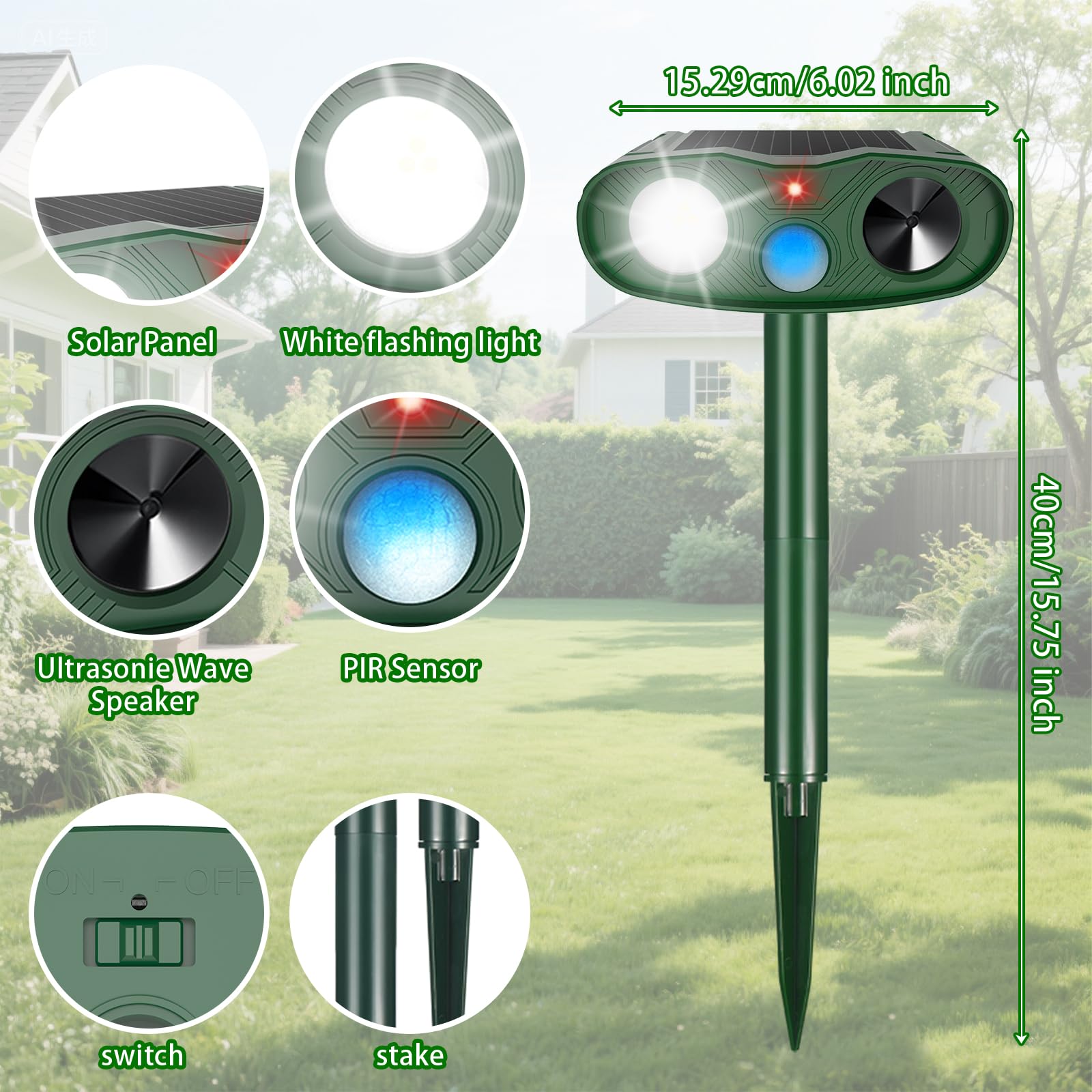 Jahy2Tech Fortress Pro protects gardens from deer, raccoons, and rabbits.