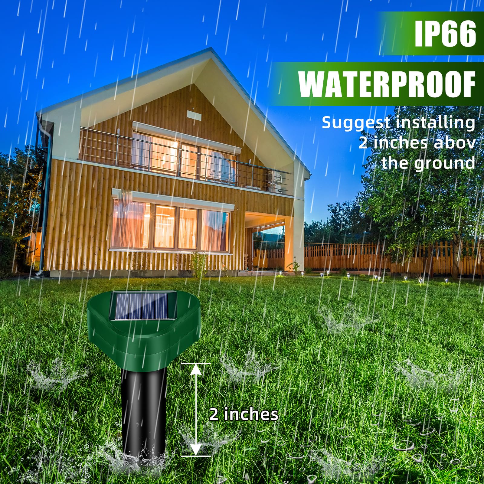 Jahy2Tech IP65 waterproof housing endures rain for year-round protection.