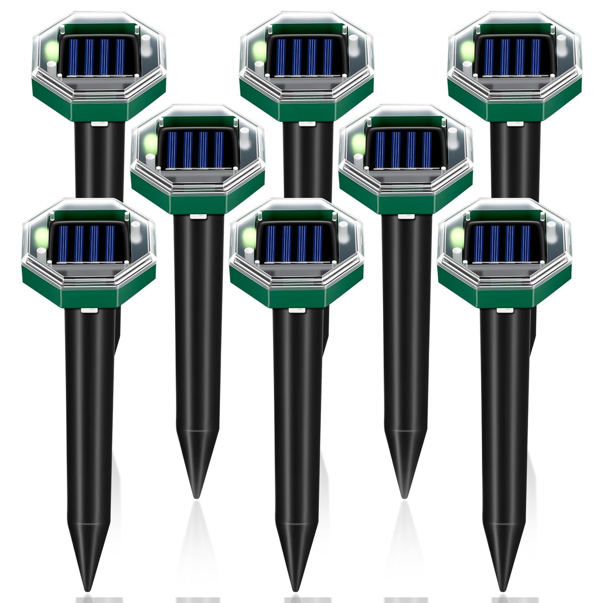 Jahy2Tech mole repellent stake front view protecting lawn up to 7,000 sq ft