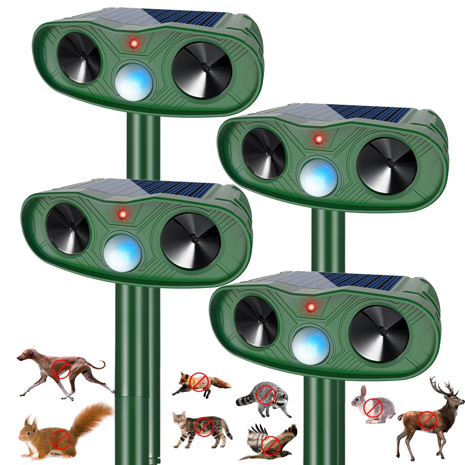 Jahy2Tech Raccoon Fortress Pro outdoor unit deters wildlife with ultrasonic waves in garden