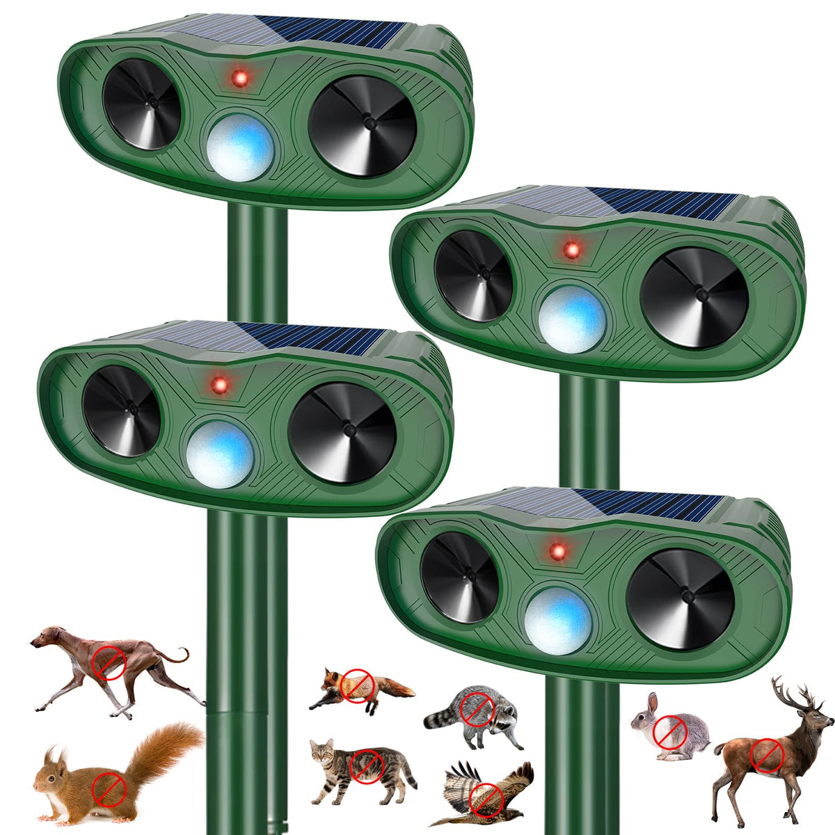Jahy2Tech Raccoon Fortress Pro outdoor unit deters wildlife with ultrasonic waves in garden