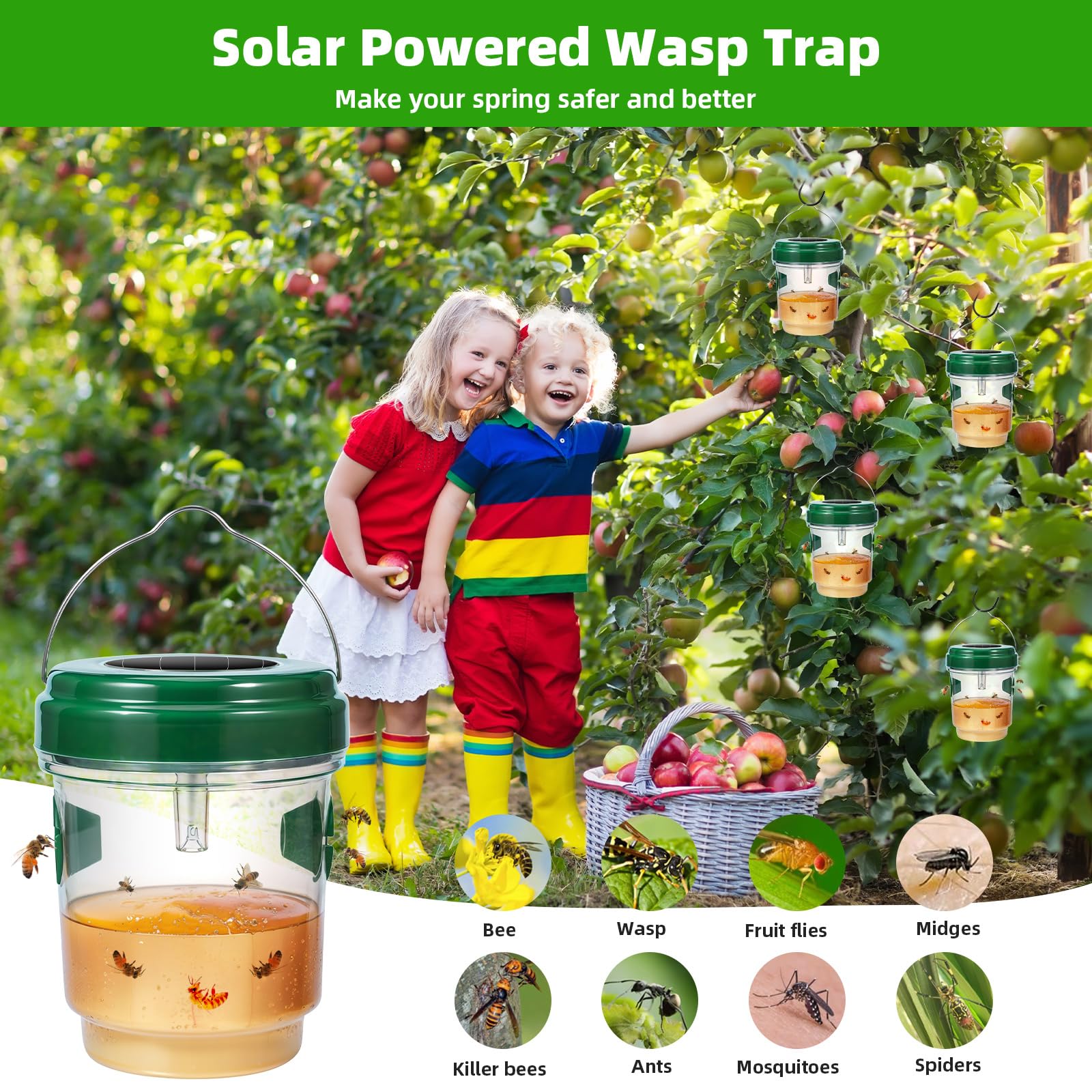Jahy2Tech reusable wasp trap with bait refills for ongoing use