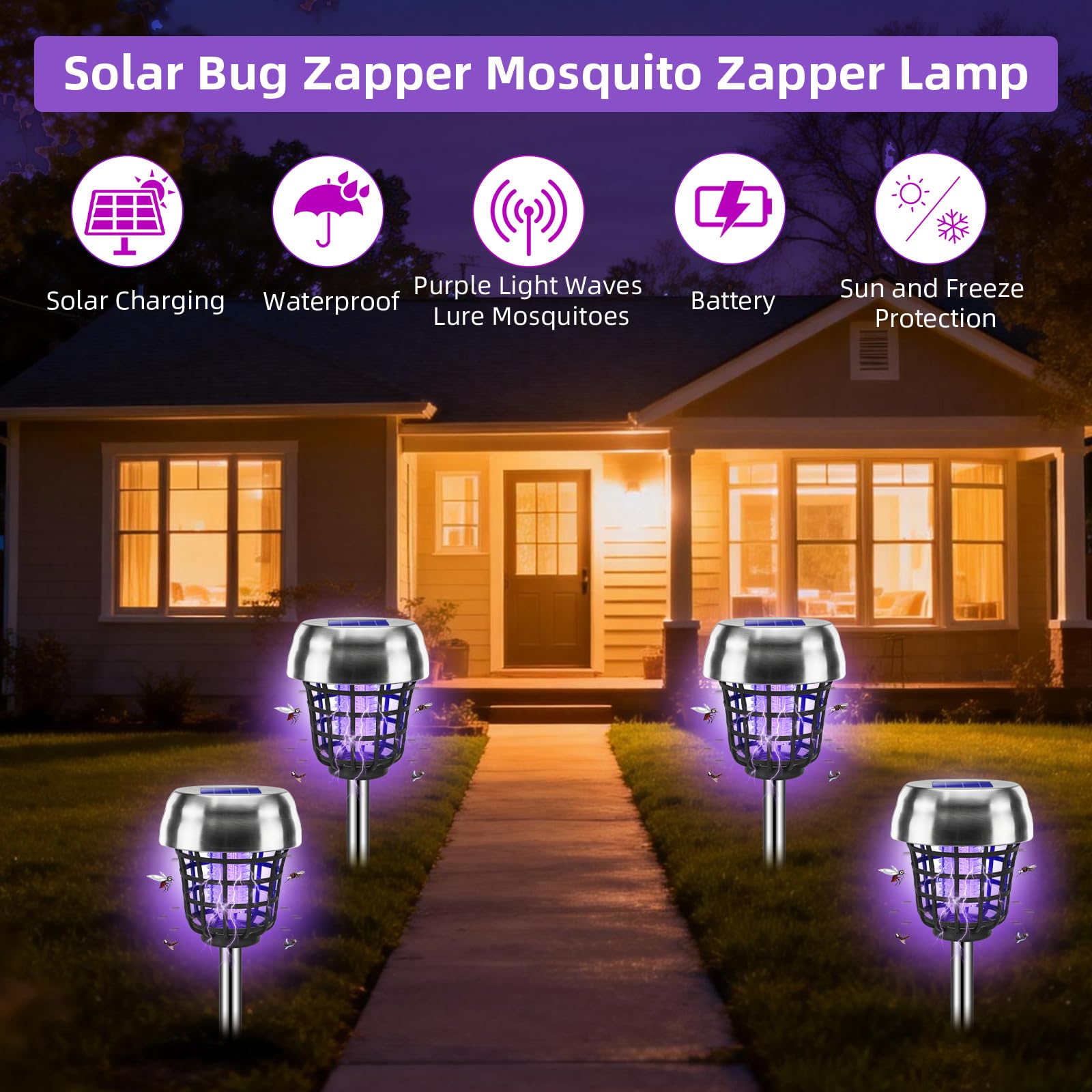 Jahy2Tech solar panel enables dusk-to-dawn operation with no cords.