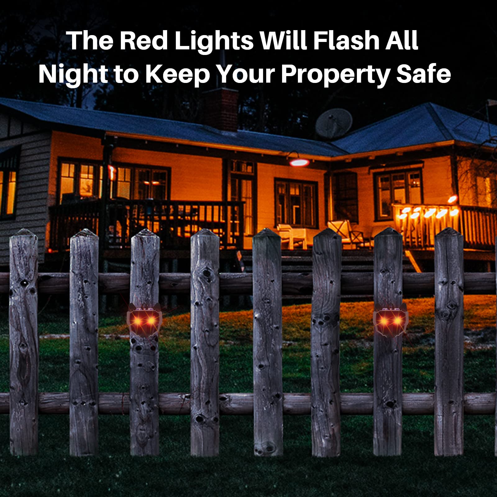 Solar panel charges by day delivering overnight protection for gardens