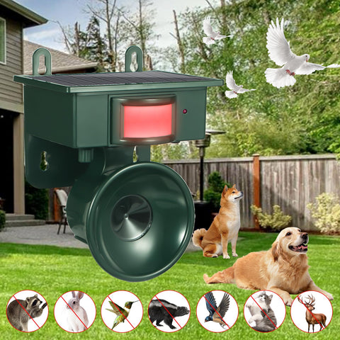 Jahy2Tech solar powered bird repeller top view demonstrating eco friendly charging.