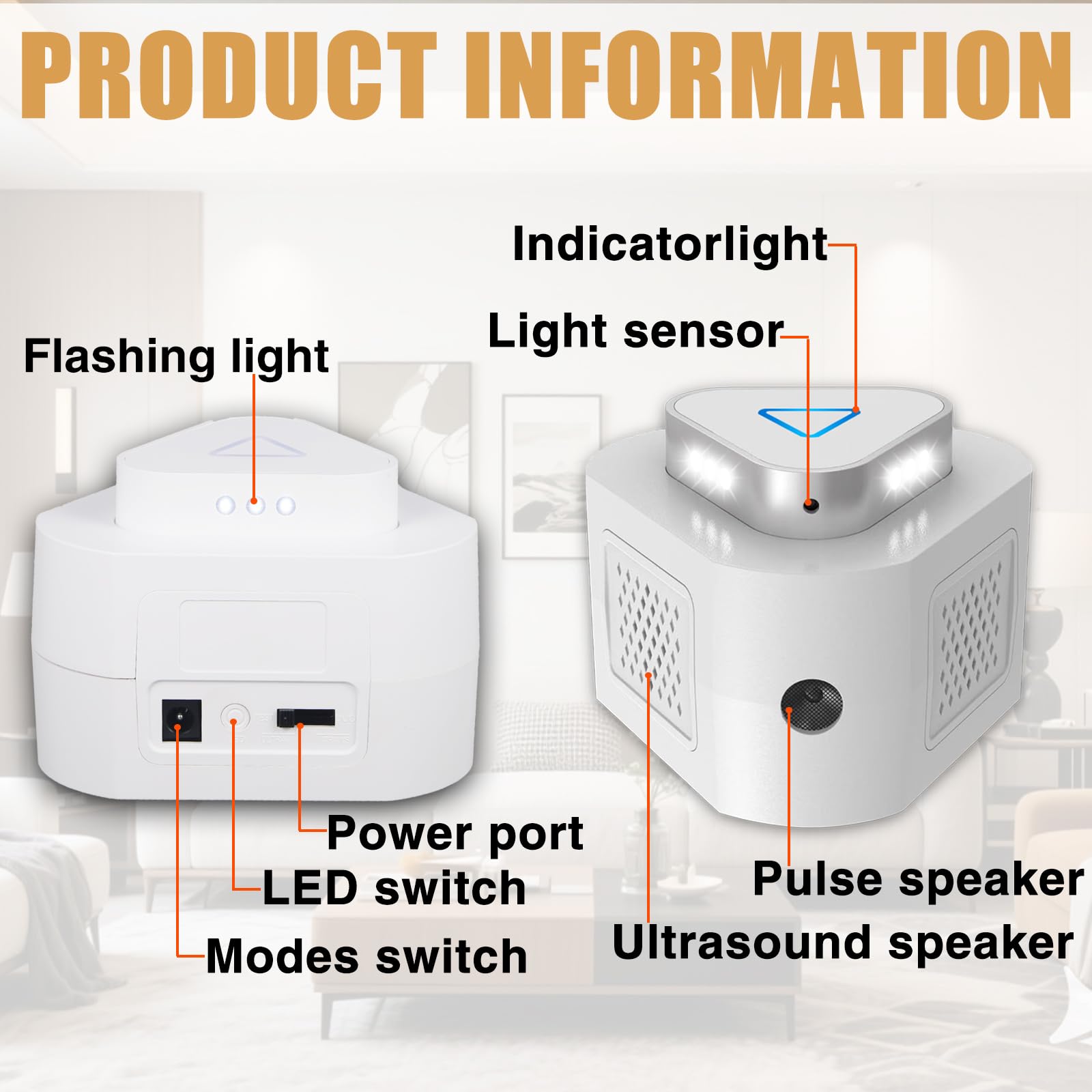 Jahy2Tech ultrasonic mice repellent mode selector for customizable protection
