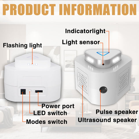 Jahy2Tech ultrasonic mice repellent mode selector for customizable protection