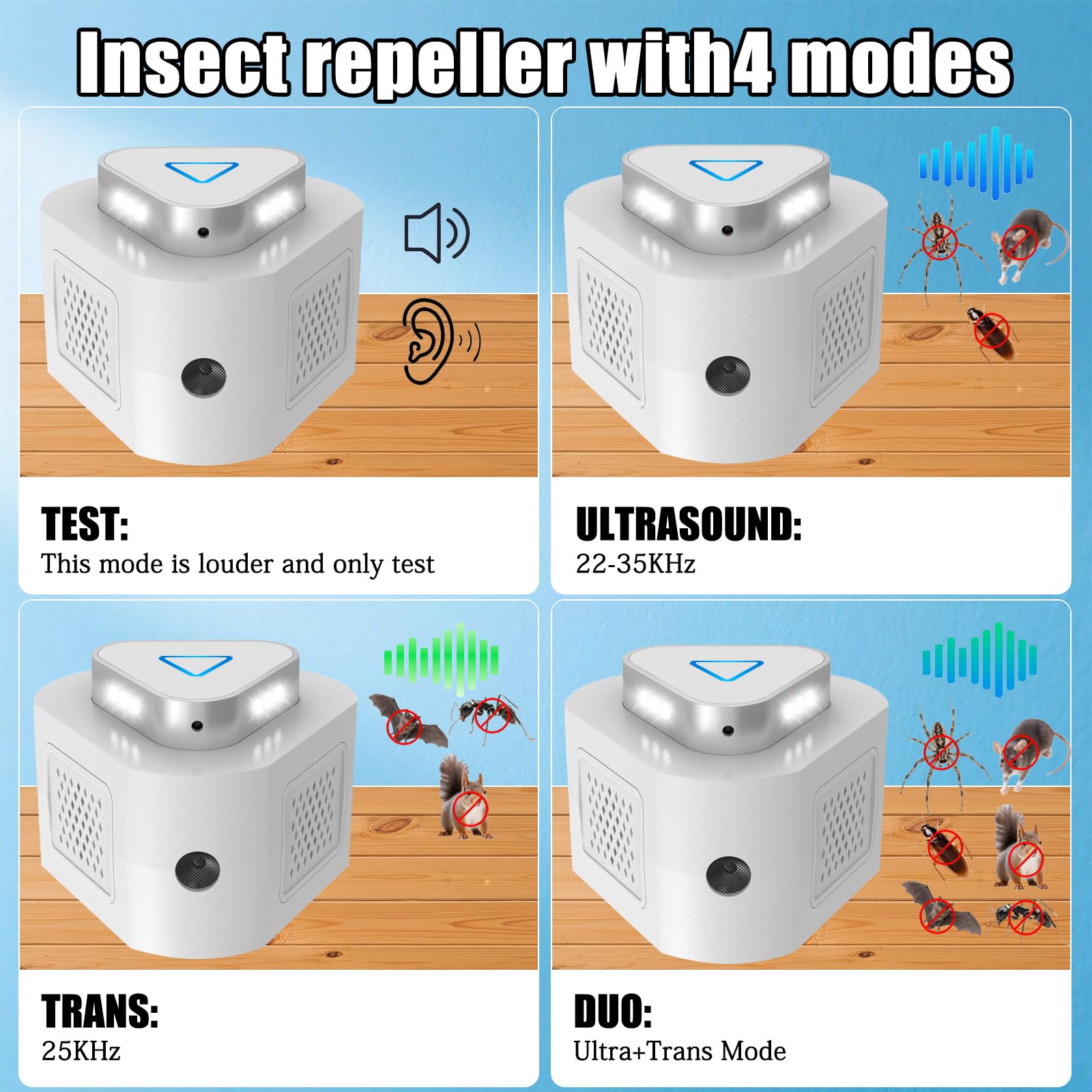 Jahy2Tech ultrasonic mice repellent night usage with LED lights deterring rodents
