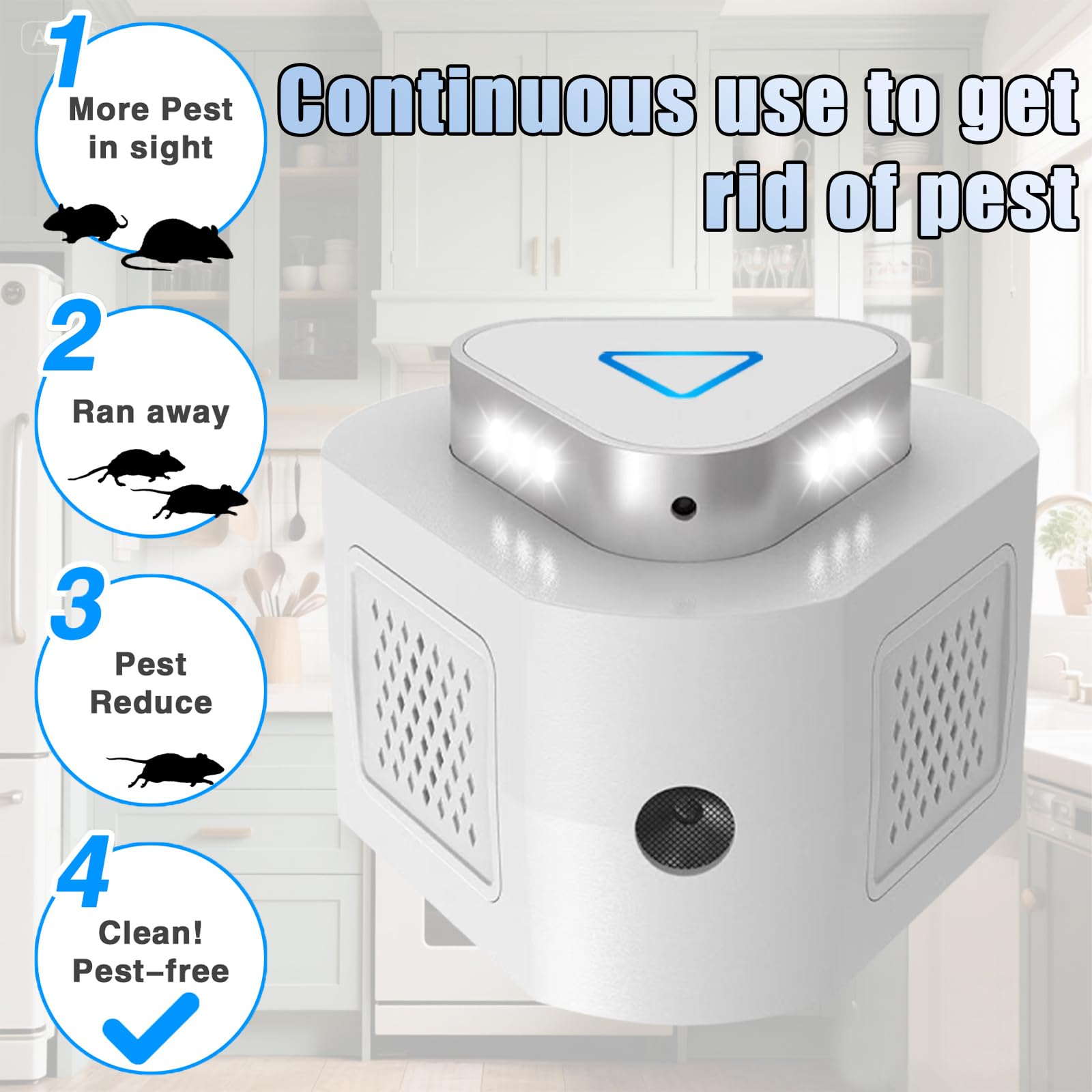 Jahy2Tech ultrasonic mice repellent plug-in in use protects living spaces
