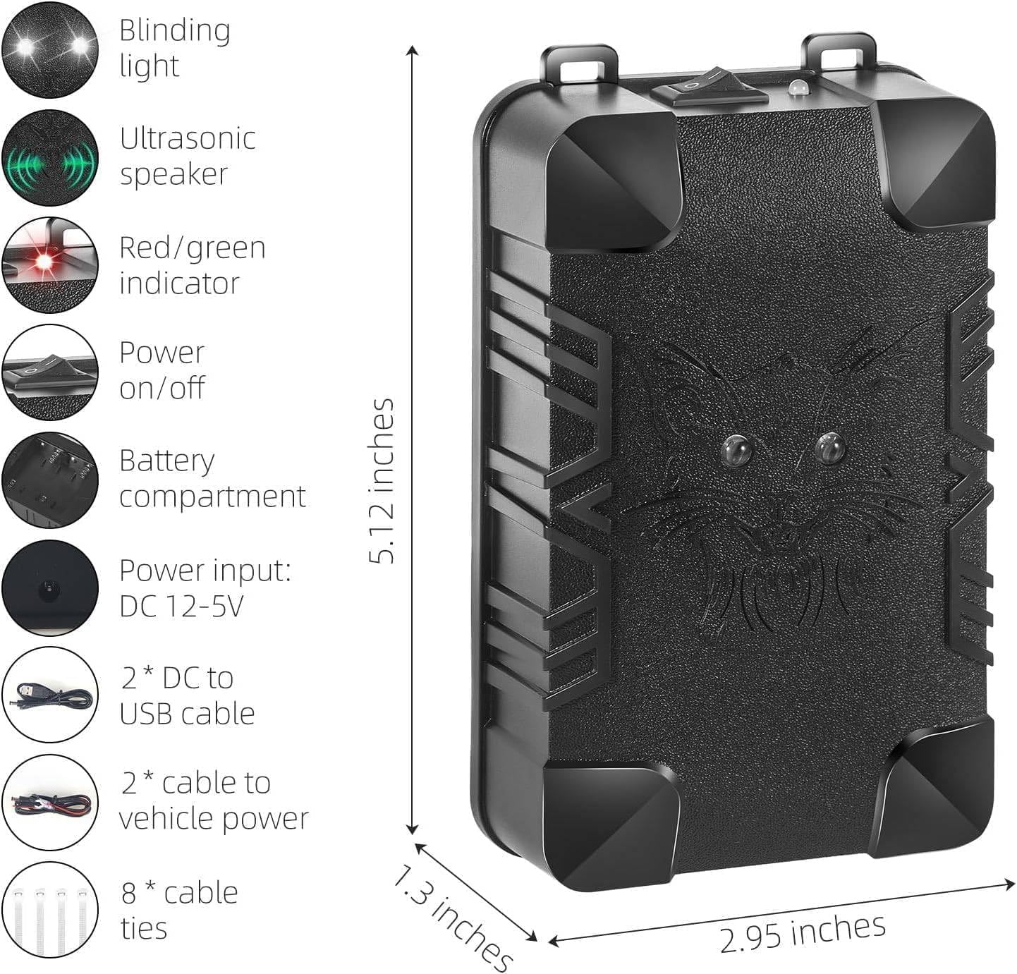 Jahy2Tech repeller connected via DC and USB for versatile power.