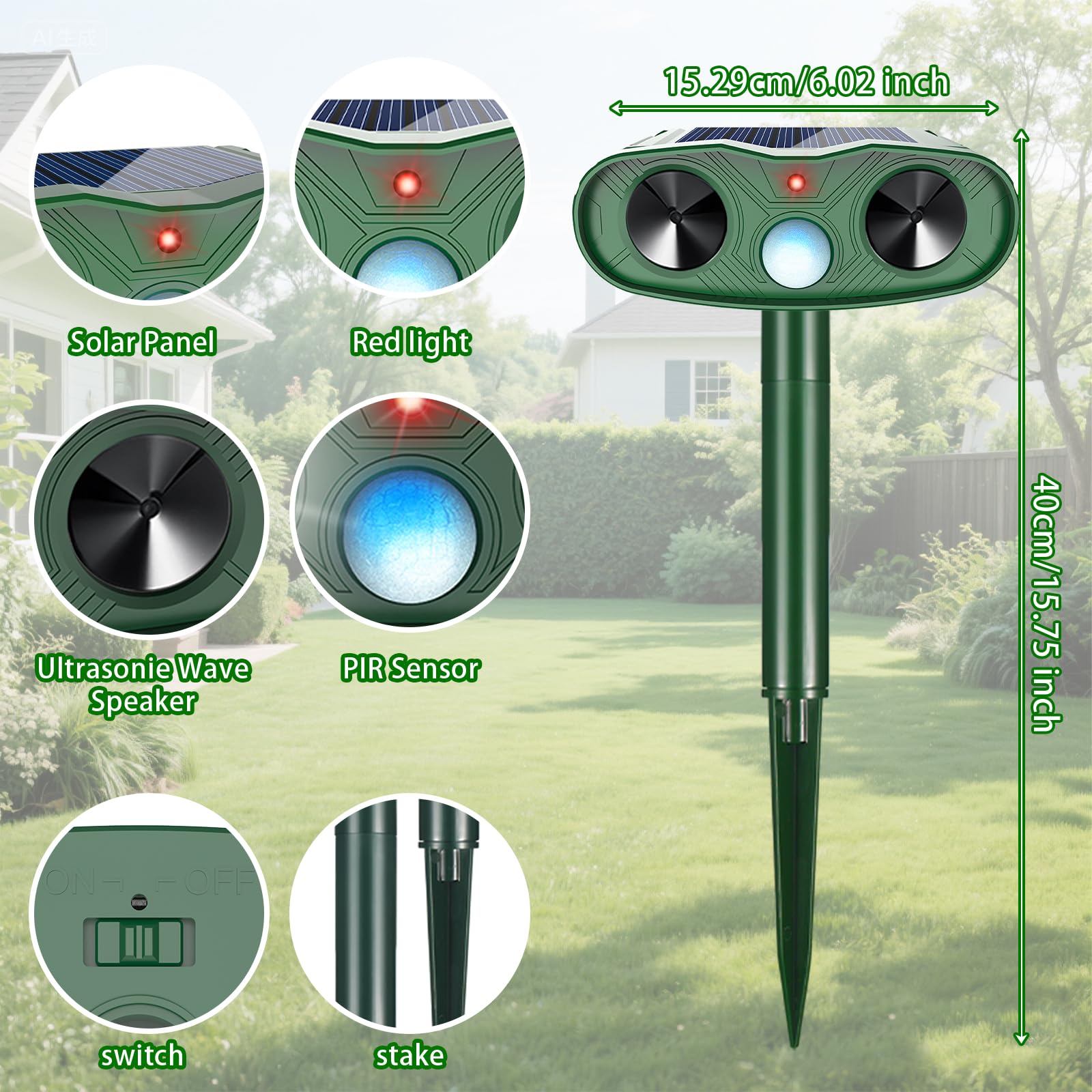 Jahy2Tech versatile mounting on ground stakes or walls