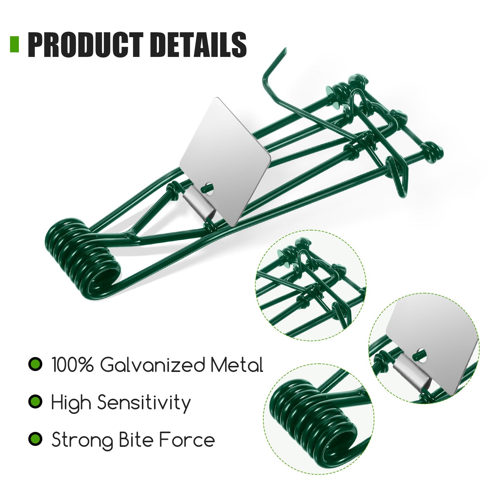 JahyElec metal mole trap highlights sturdy metal construction.