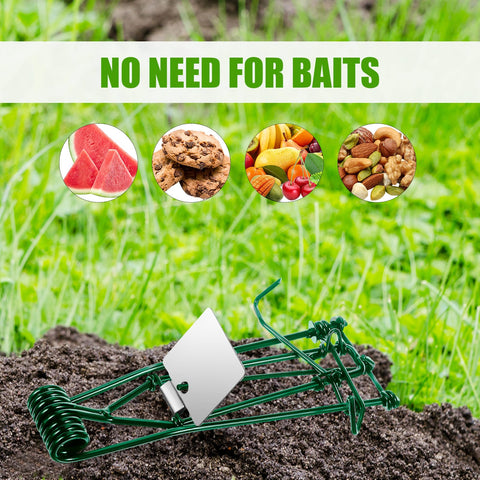 JahyElec metal mole trap with galvanized finish for weatherproof outdoor use.