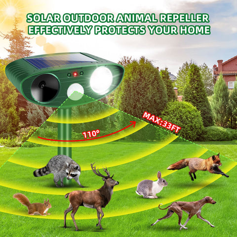 JahyElec motion-sensor deterrent activates ultrasonic alerts to protect yards at night