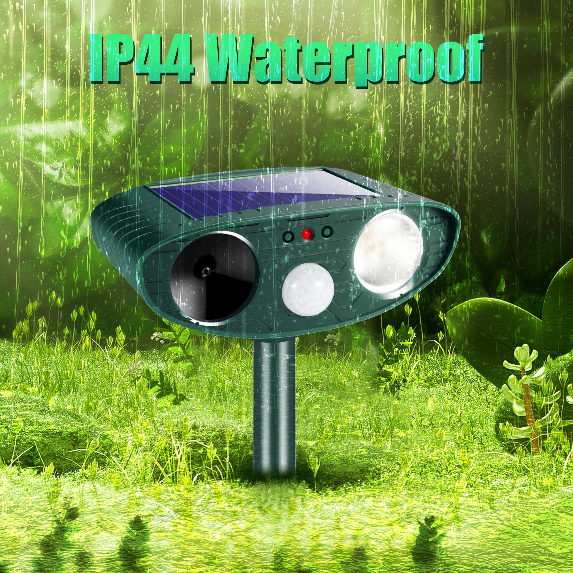JahyElec LED strobe enhances visibility while deterring cats, raccoons, and other visitors