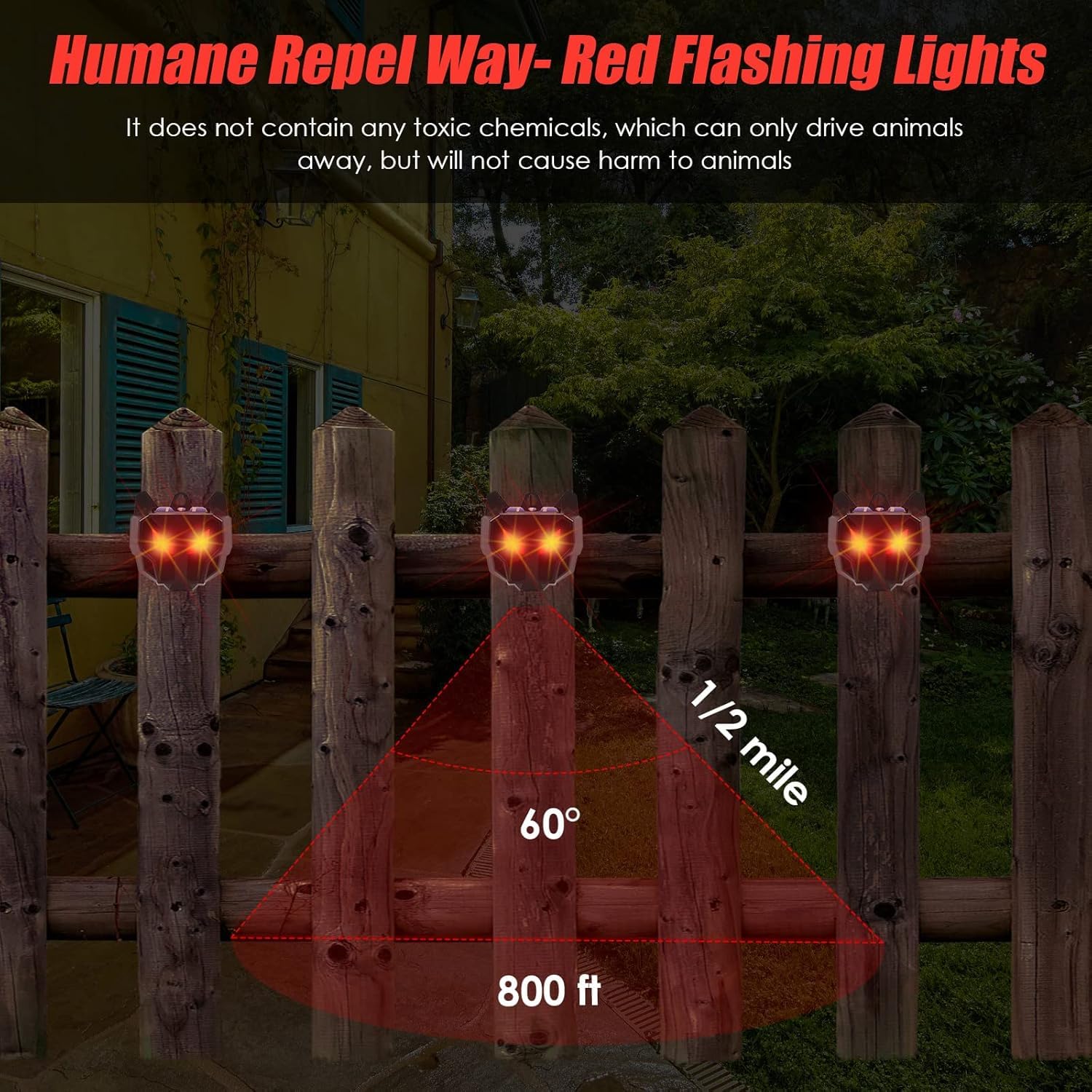 JahyElec wide detection range deters wildlife around spaces