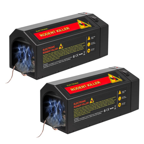 JahyElec 2-pack electric mouse trap indoors for quick rodent control in kitchens.
