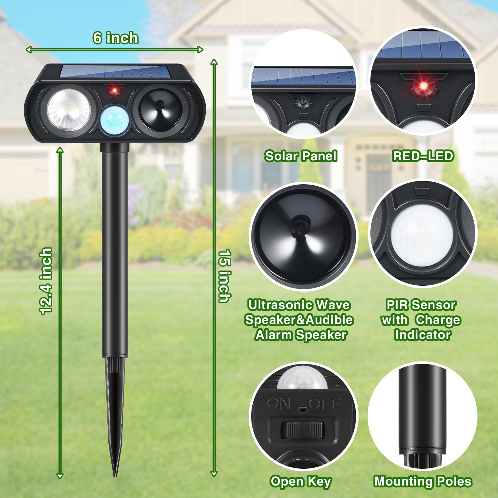 JahyElec 2Pack triple-threat defense highlights ultrasound, alarm, and strobe.