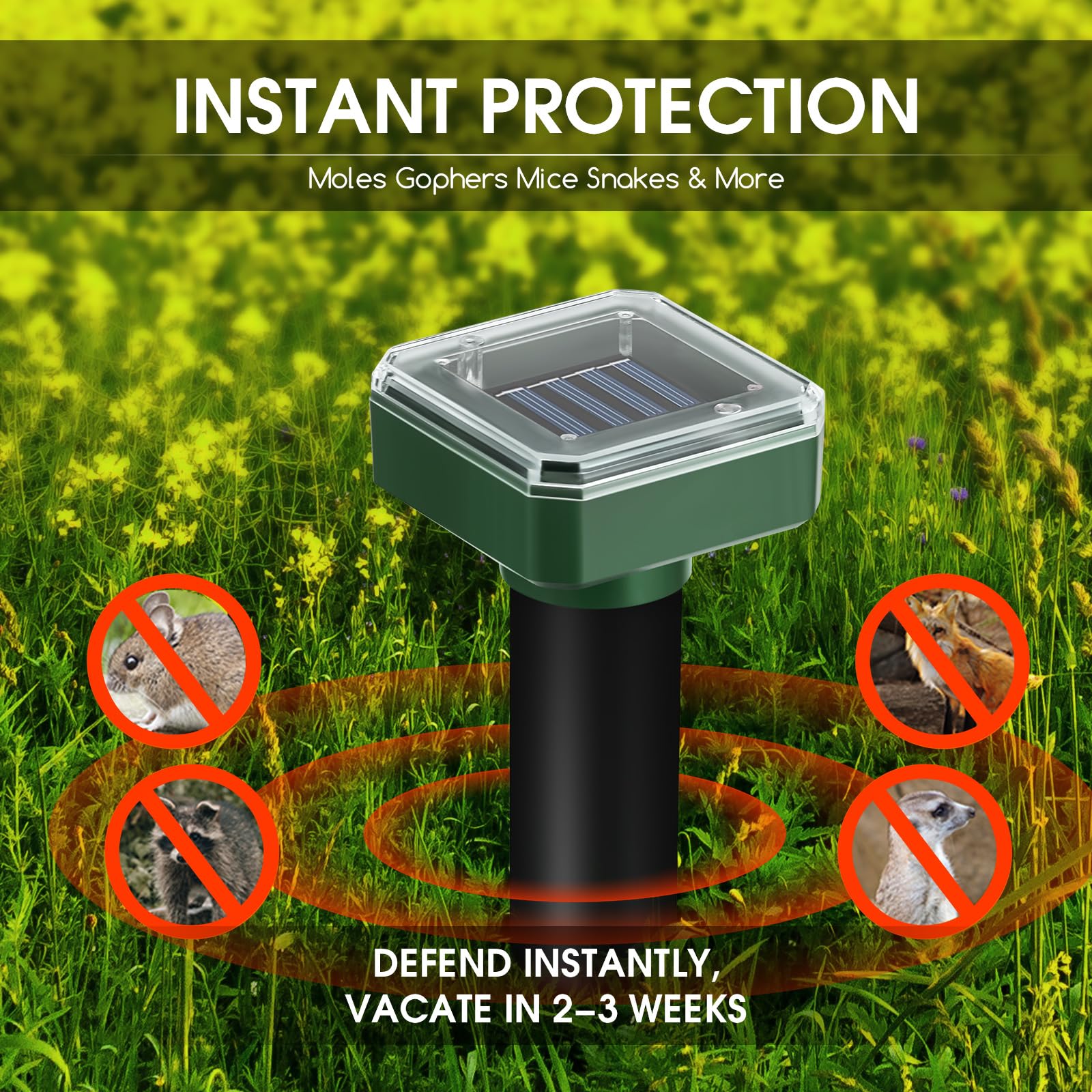 Each JahyElec device covers up to 7000 sq ft for broad outdoor protection