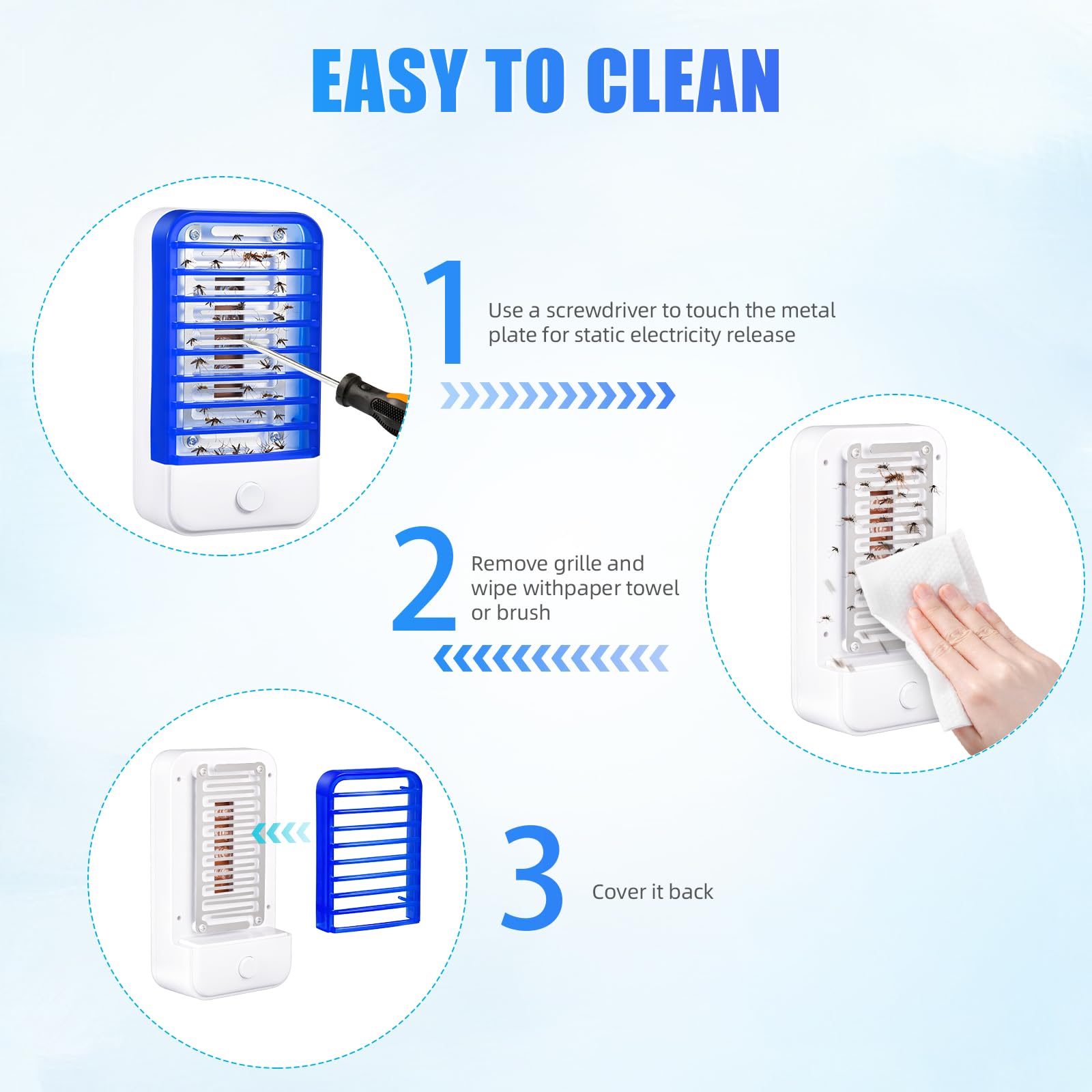JahyElec easy-clean bug zapper removal for quick maintenance.