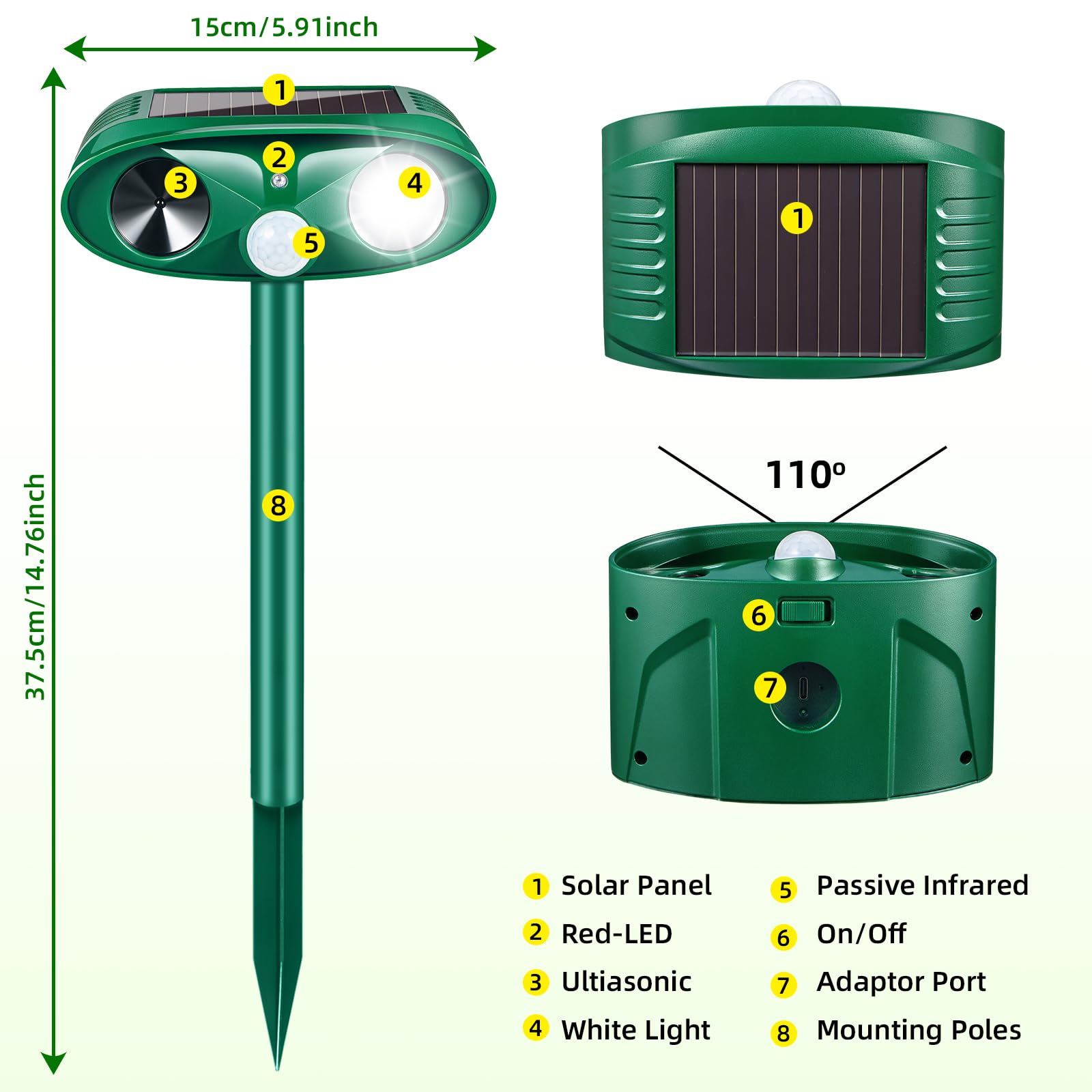 JahyElec easy-install mounting on fence or wall.