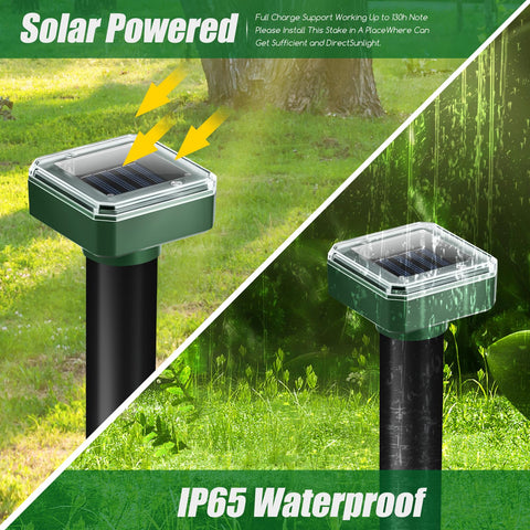 Easy tool-free installation of JahyElec mole deterrent stakes in soil
