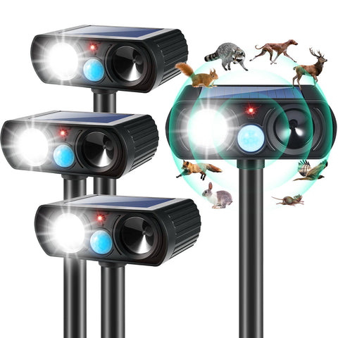 JahyElec Feral Cat Repellent front view deters outdoor intruders with motion-triggered sound and light.