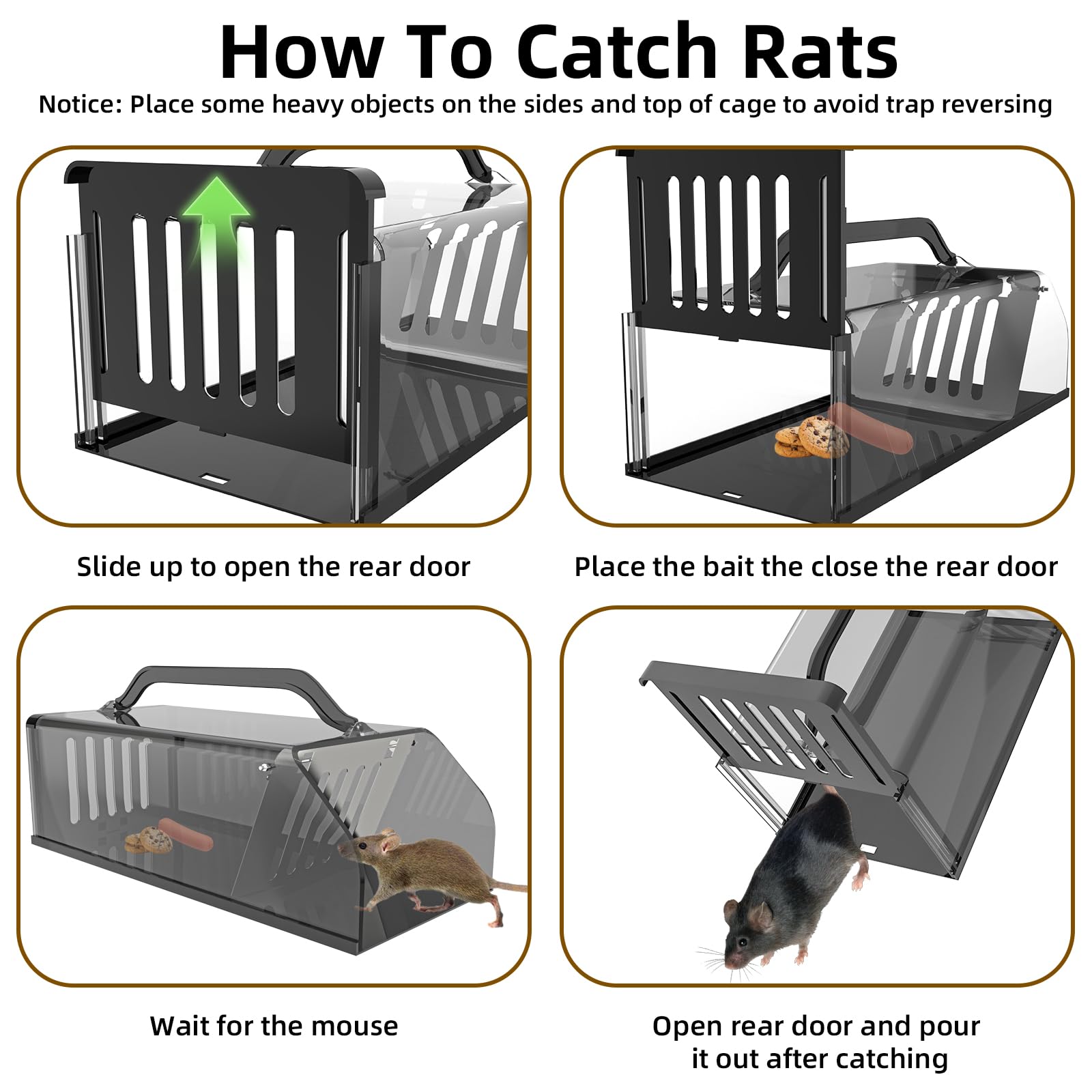 JahyElec high-quality material rat trap built for outdoor conditions