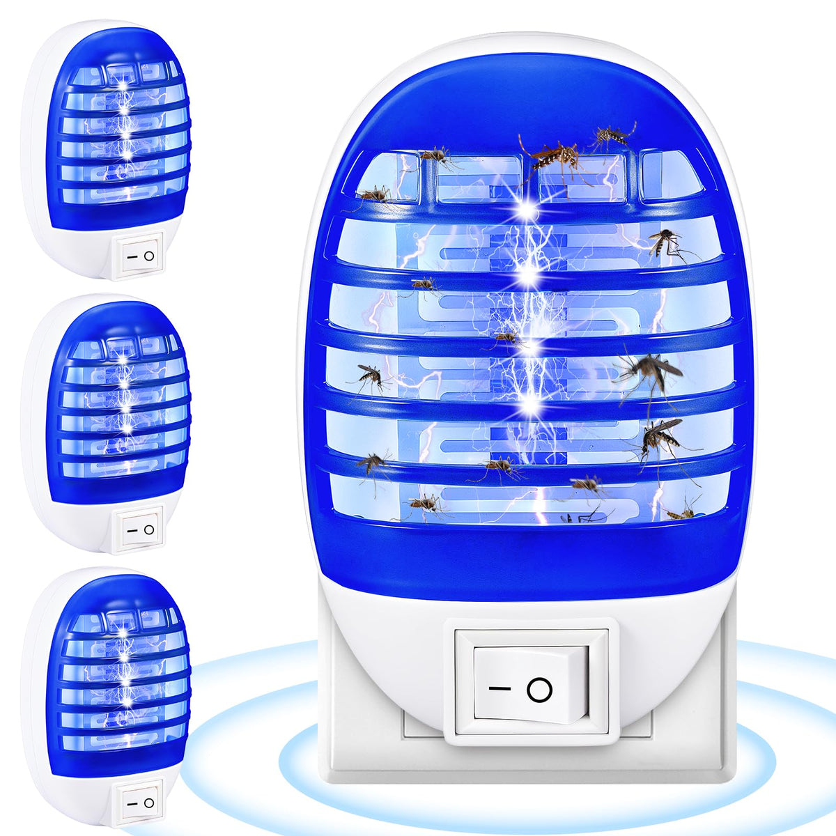 JahyElec indoor bug zapper with purple light attracts insects for quiet home protection.