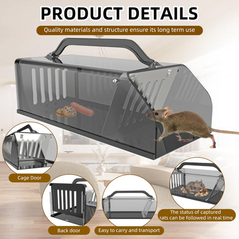 JahyElec live animal trap with one-way door ready for indoor use