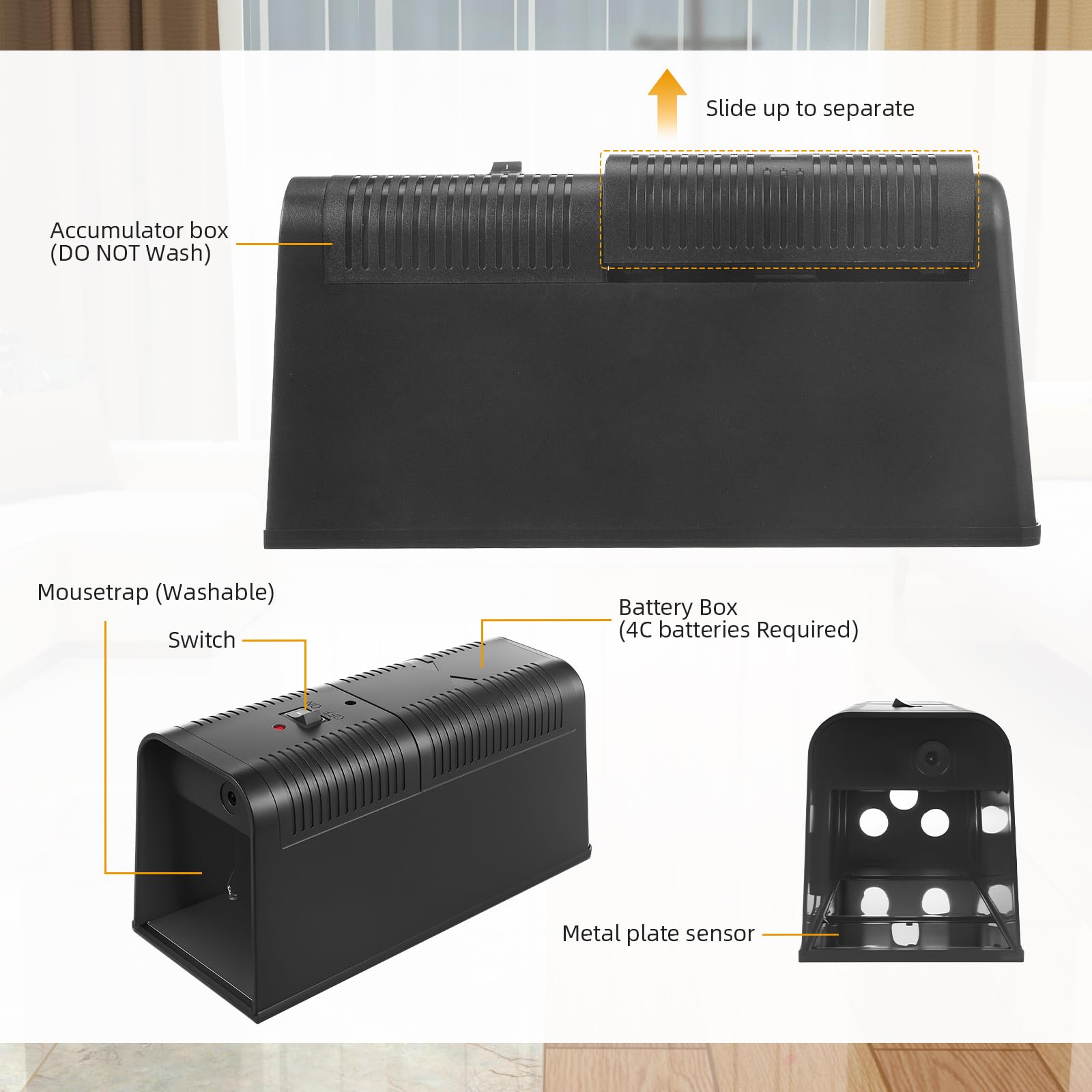 JahyElec Rat Trap Zapper active indicator for safe indoor use