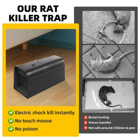 JahyElec Rat Trap Zapper side panel with safety switch