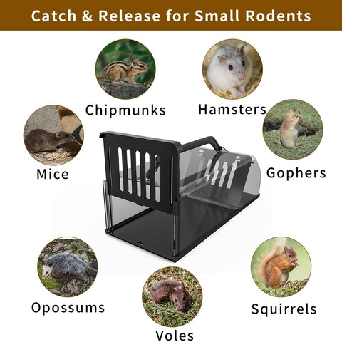 JahyElec reusable rodent trap highlighting multiple captures