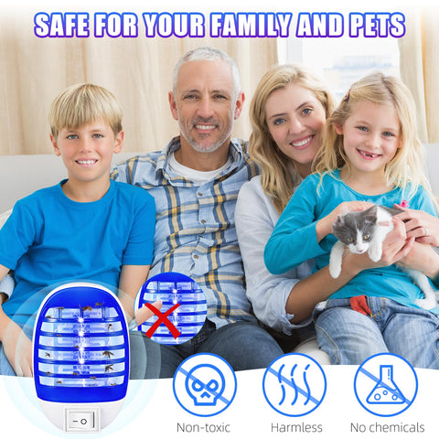 JahyElec sleek design insect trap blends with living room decor while working effectively.