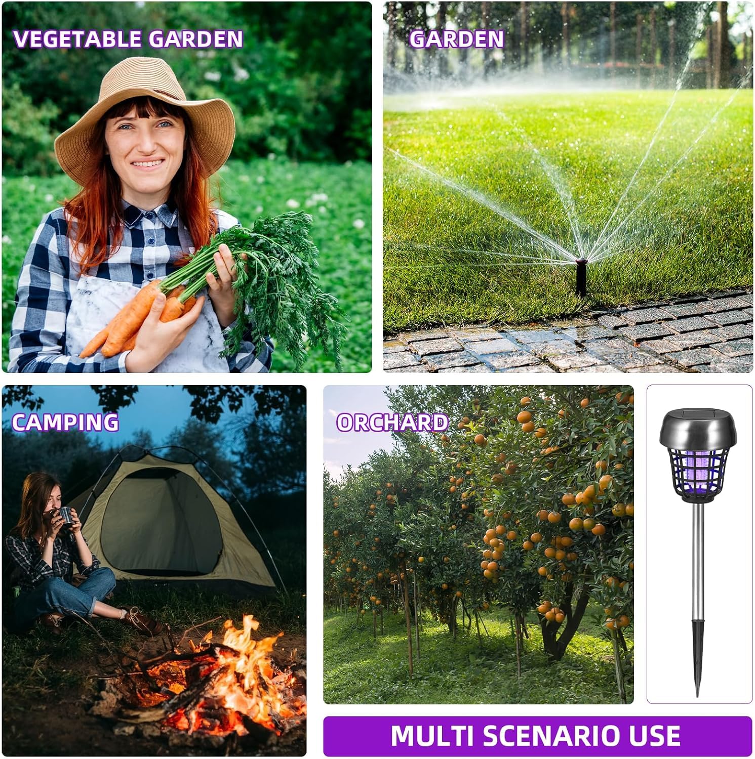 JahyElec solar bug zapper garden setup for yards and balconies.