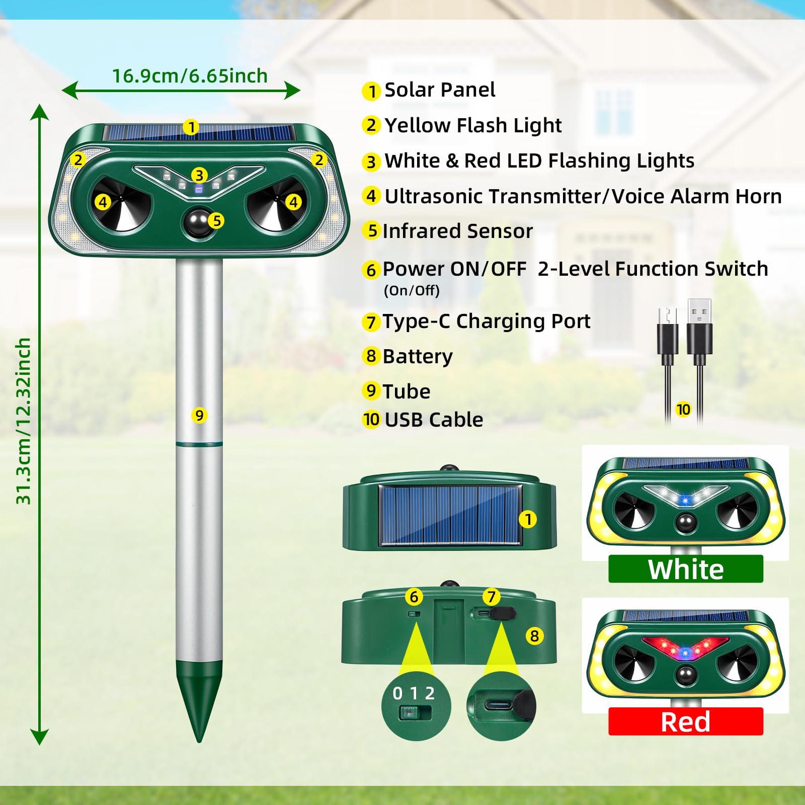 JahyElec unit can be mounted on fences, walls, or ground for versatile placement.