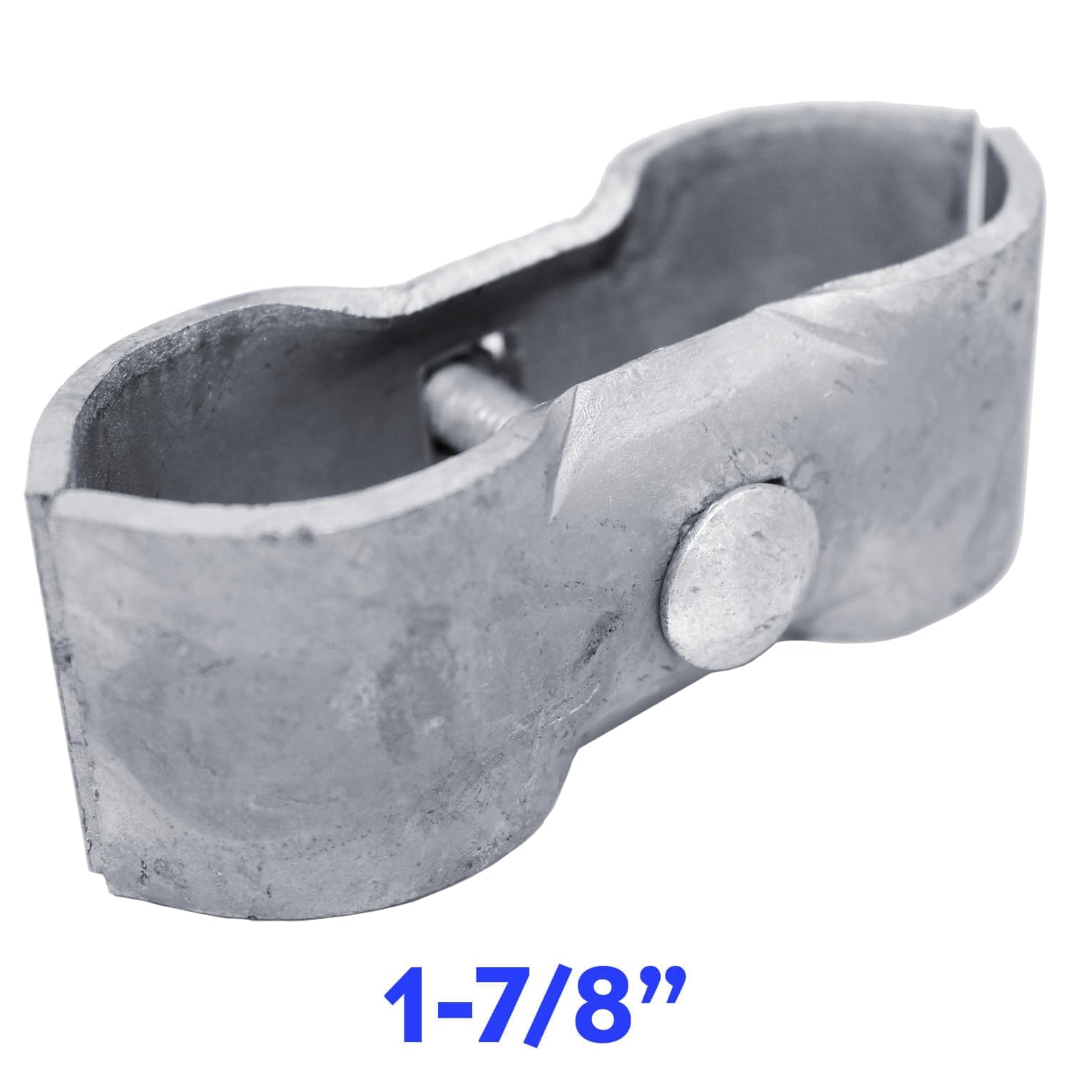 Jake Sales 118-inch chain-link panel clamps securing a pipe frame.