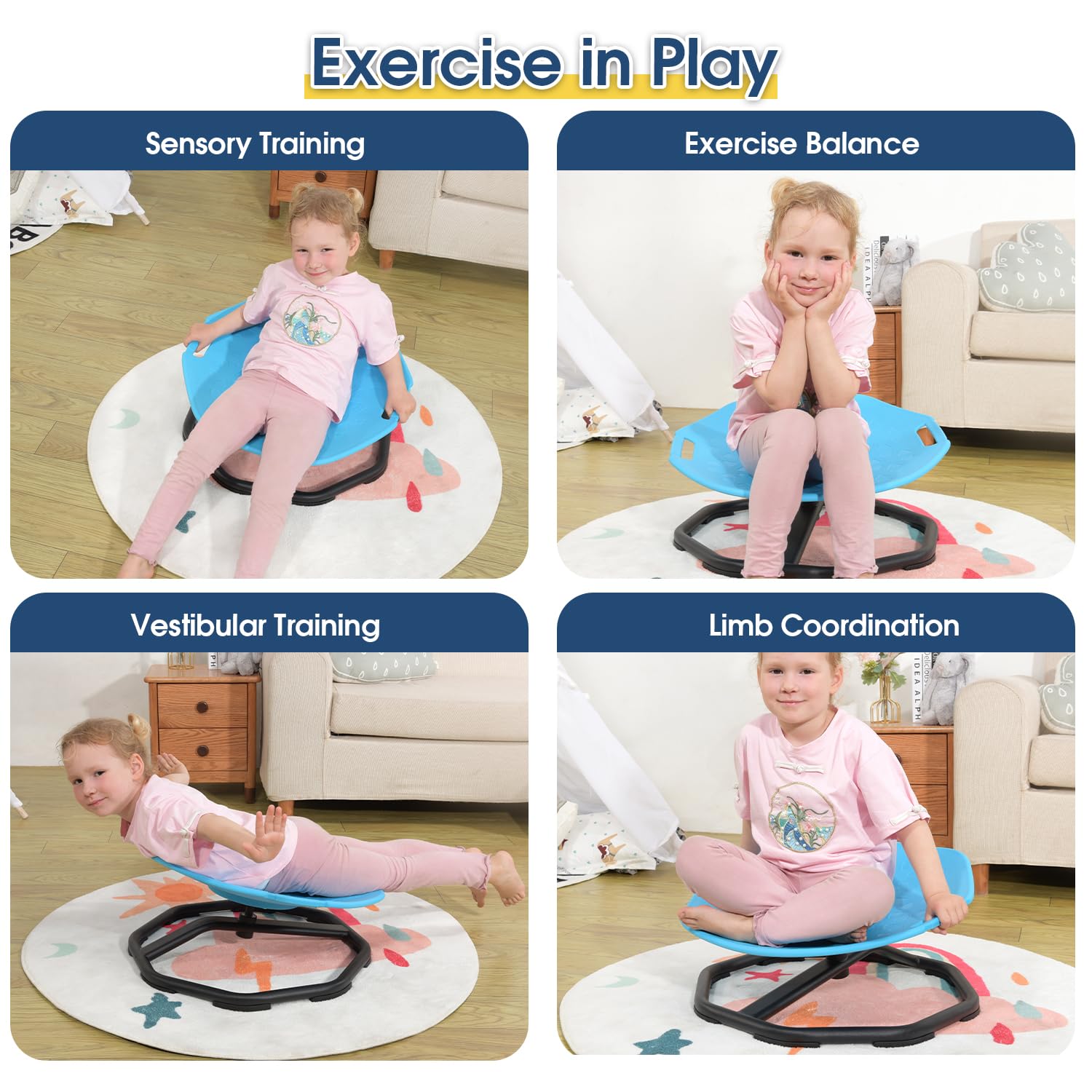 Jakinoy Sensory Chair includes a safety belt for extra security during use