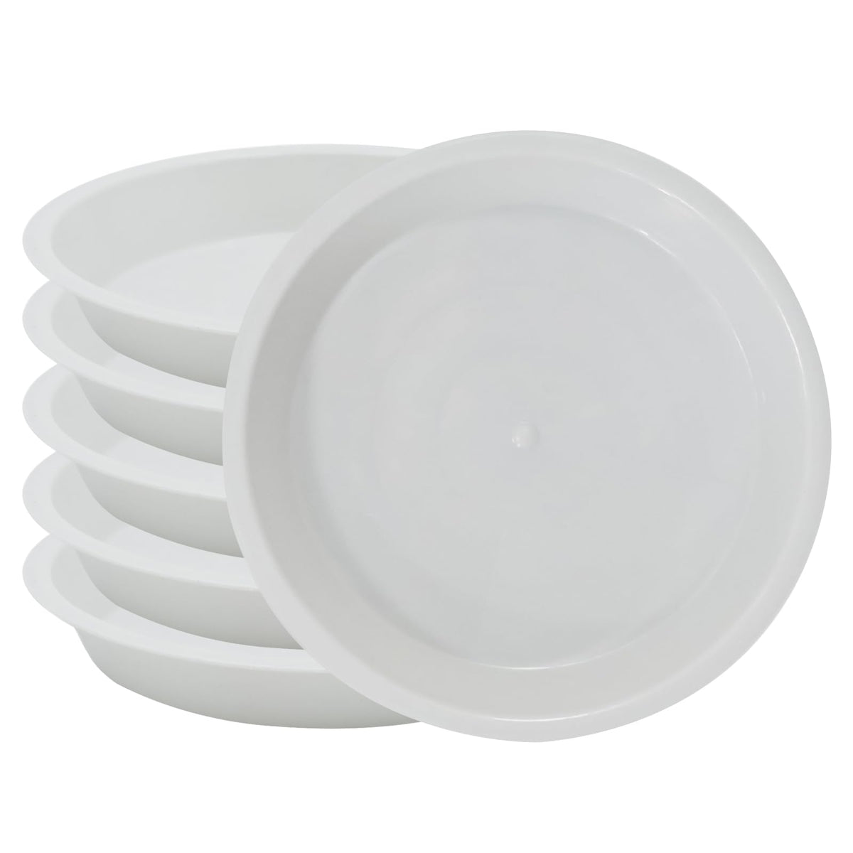 JAKOUE 6-inch plant saucer top view with raised grid for improved drainage.