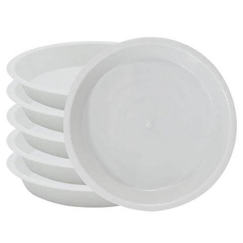 JAKOUE 6-inch plant saucer top view with raised grid for improved drainage.