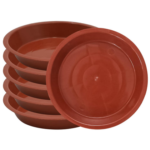 JAKOUE 6pcs terracotta plant saucers top view with anti-leak grid protects floors.