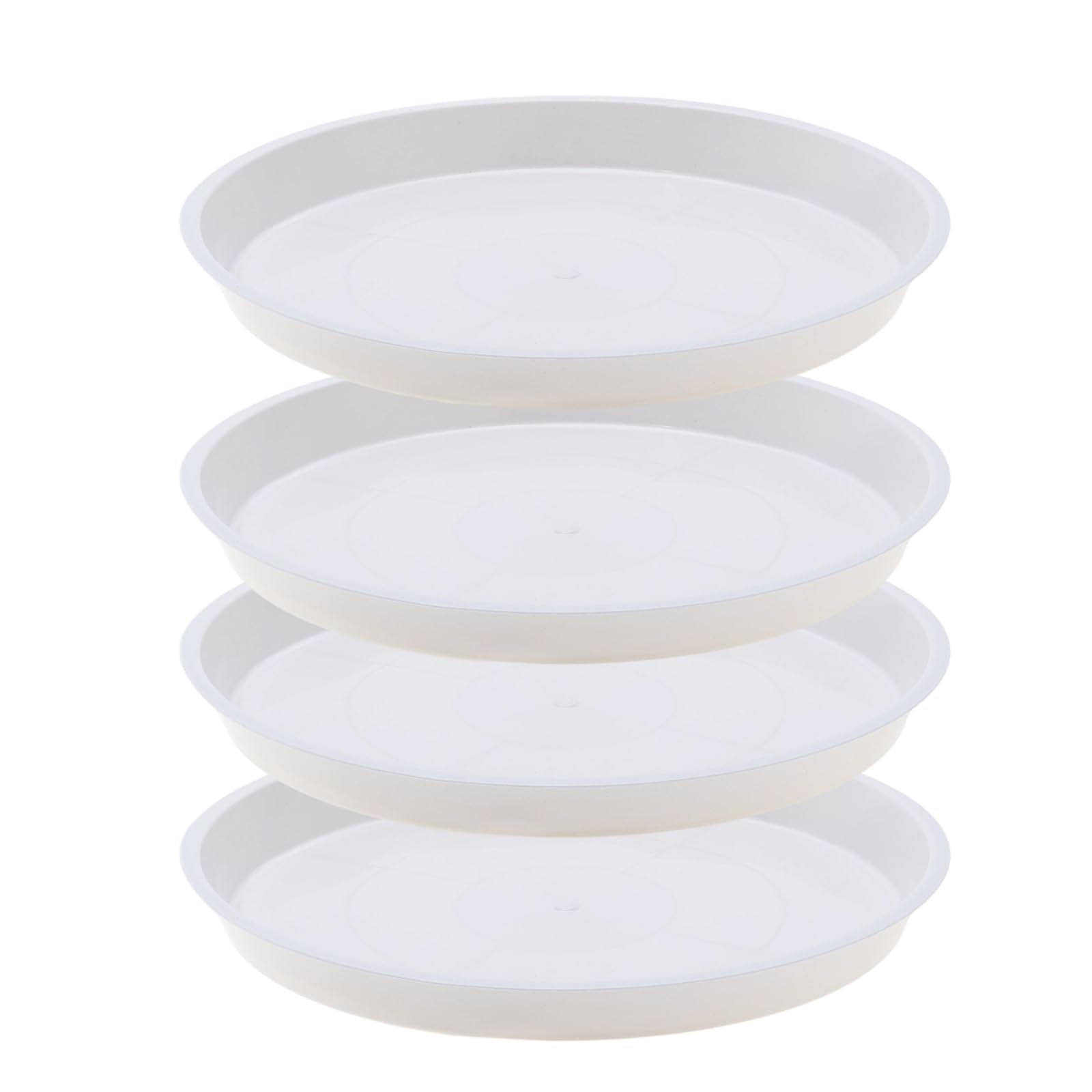JAKOUE 10-inch white matte plant saucer protects floors from overwatering.