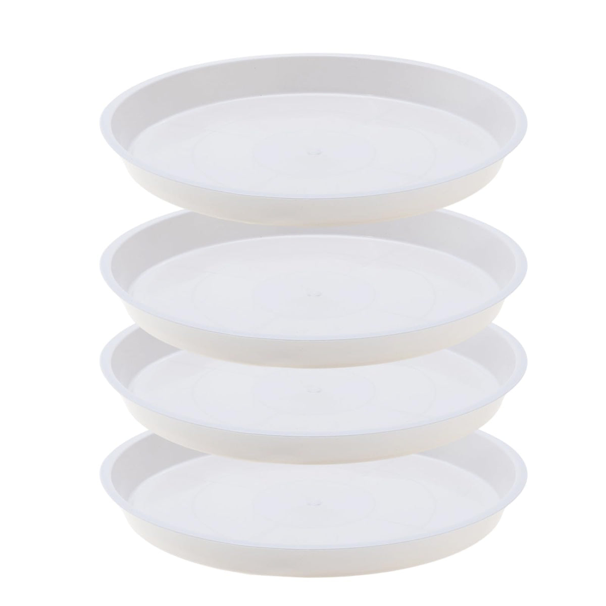 JAKOUE 10-inch white matte plant saucer protects floors from overwatering.