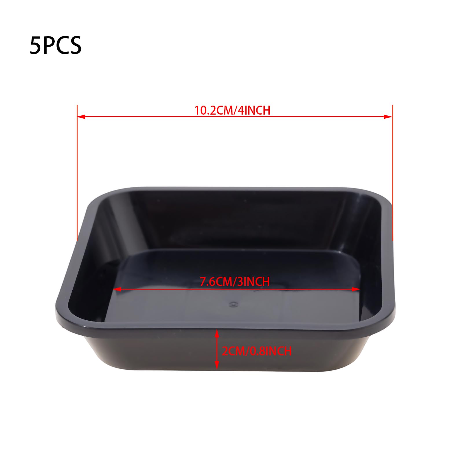 JAKOUE square saucer transparent design allows moisture monitoring while saving space.
