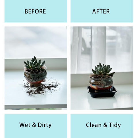 JAKOUE protects surfaces from water damage while keeping pots organized on windowsills.
