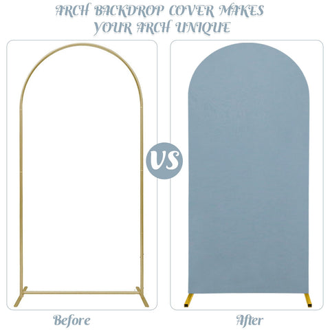JALANCY dusty blue arch cover backside detail for dual-sided decorating